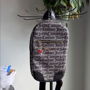 Juicy Couture Black and Gray Logo Backpack